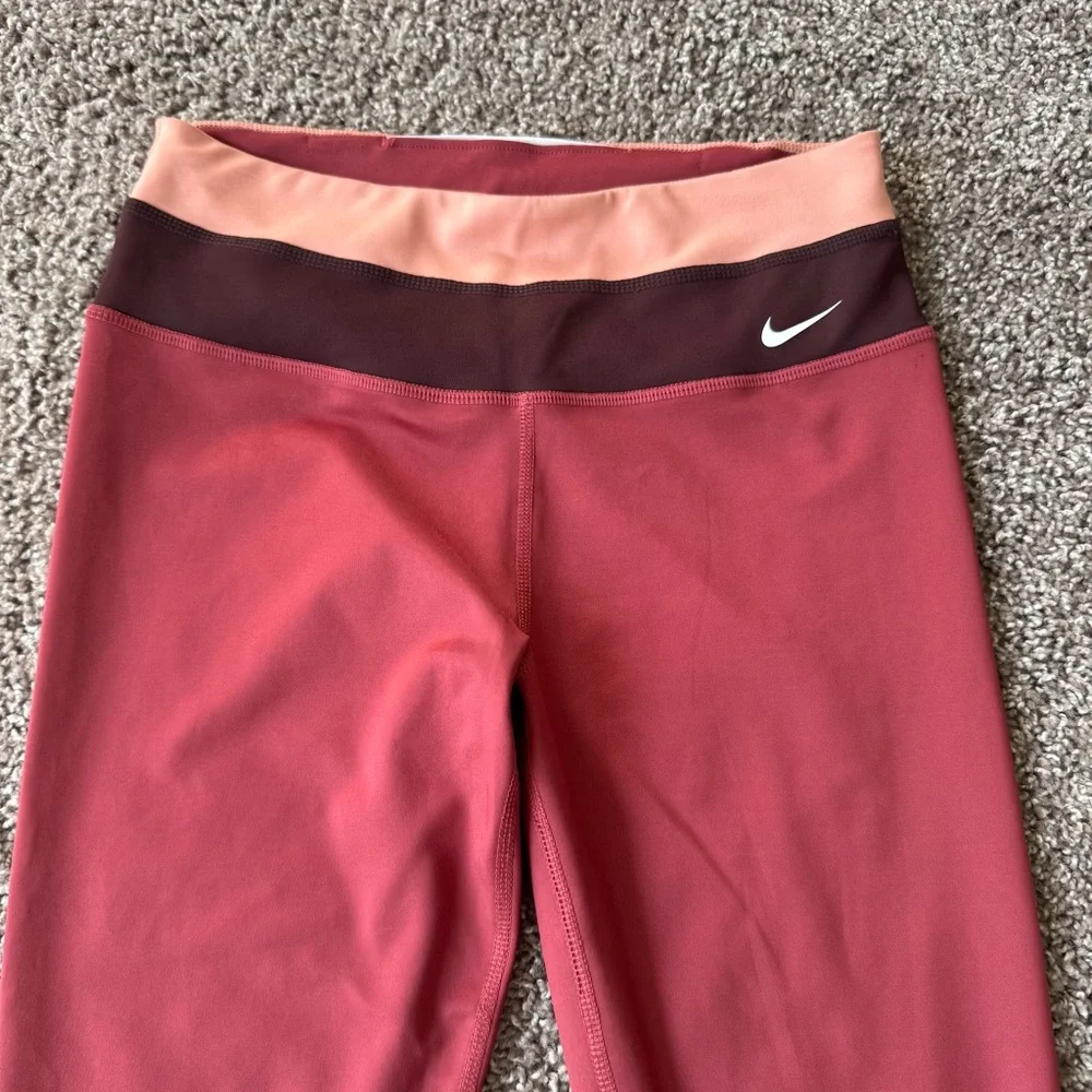 NIKE Dri Fit Epic Luxe‎ Running Tights Size M Red 7/8